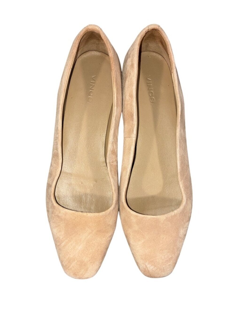 Vince Beige tan Suede Square-Toe Ballet Flats Womens Size 9 EU 40 neutral